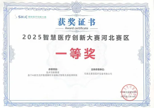 智慧医疗创新大赛河北赛区一等奖证书图样